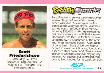 1992 Beach Sports #32 Scott Friederichsen Back